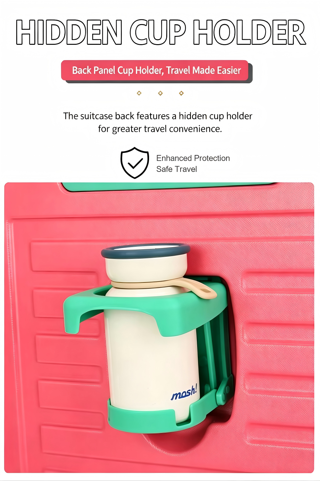 Hidden cup holder detail