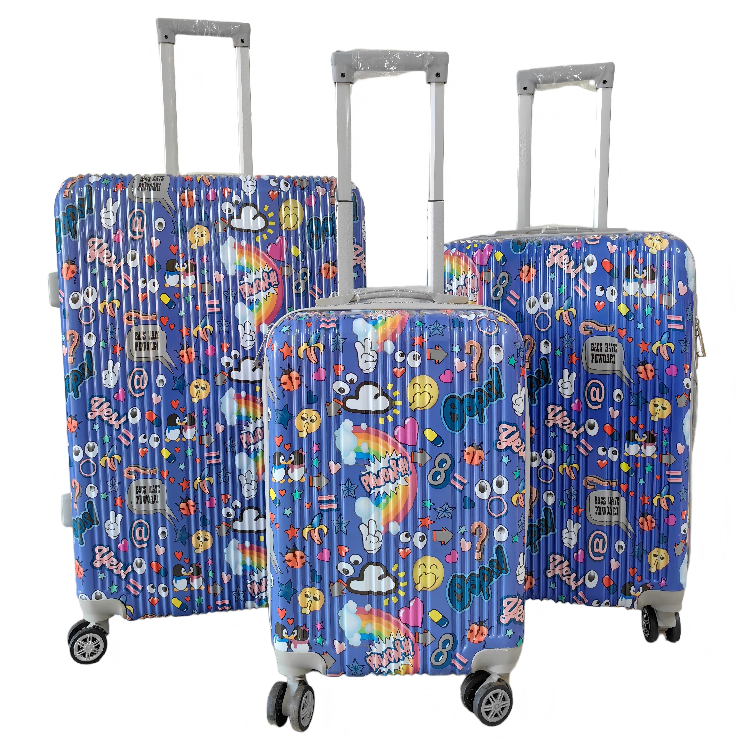 Color Tropical Leaf ABS+PC Printed Luggage Set detail 3