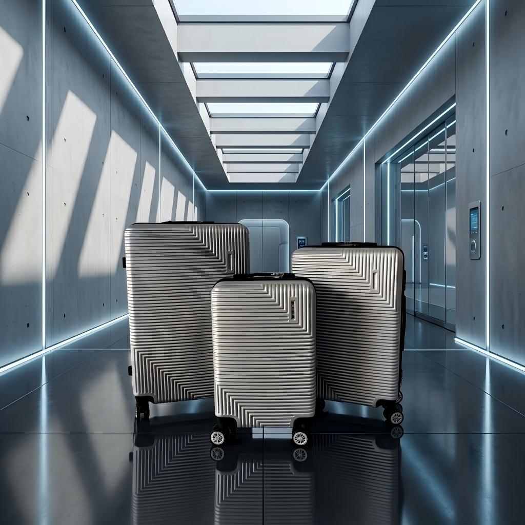 Color Marble Wave ABS+PC Printed Luggage Set